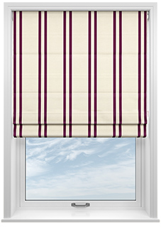 Winnies Stripe, Mulberry - Roman Blind